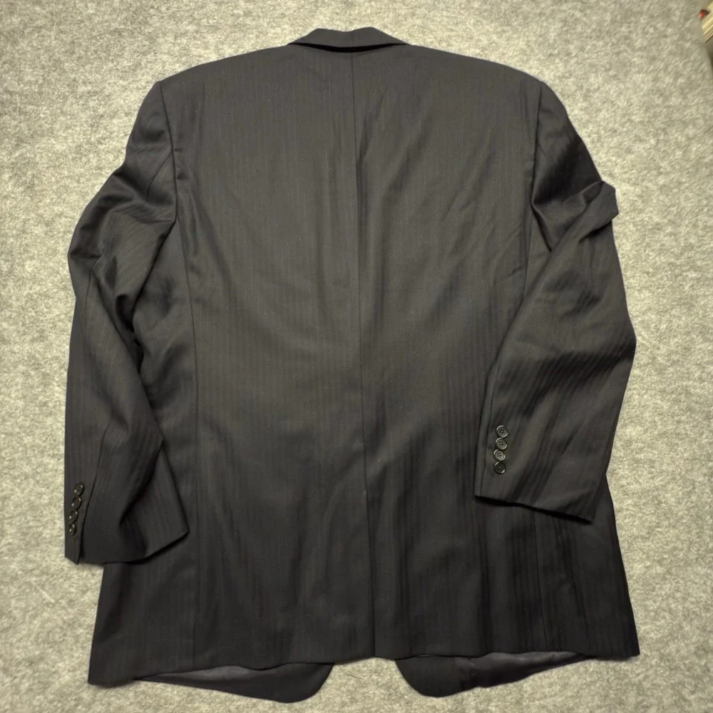 Brooks Brothers Suit Jacket Mens 46 RG Navy Herringbone Wool Loro Piana Blazer
